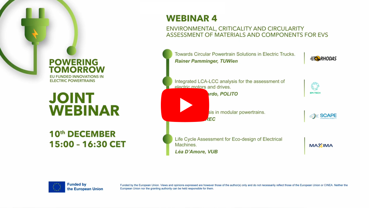 RHODaS Webinar 4: Environmental, Criticality & Circularity Assessment of EV Materials & Components